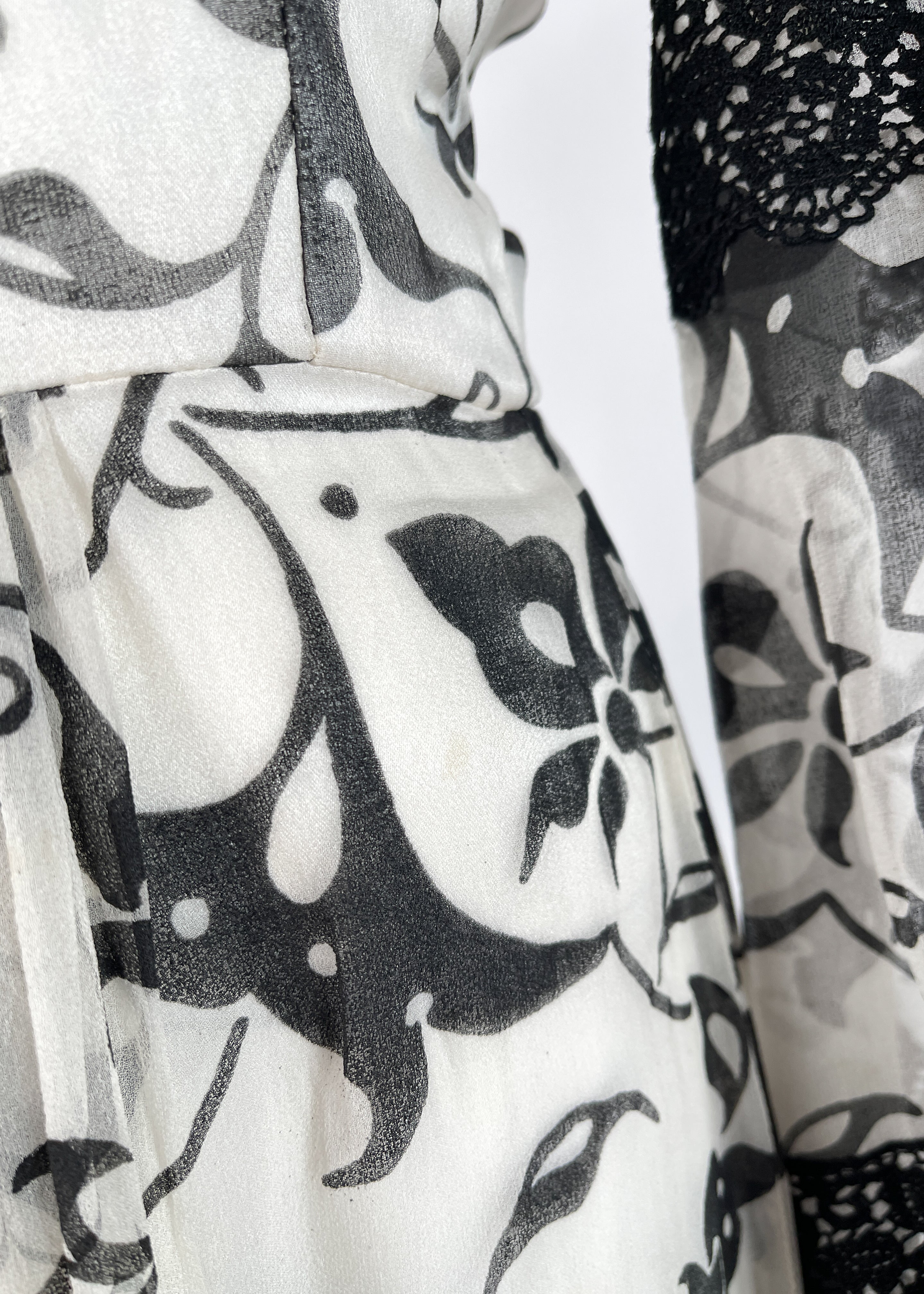 1970s Thea Porter Silk Chiffon Floral Dress