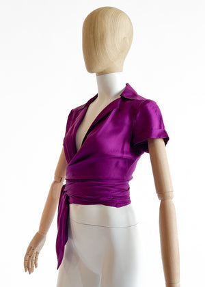 Vintage Versace Spring 2000 Silk Wrap Top