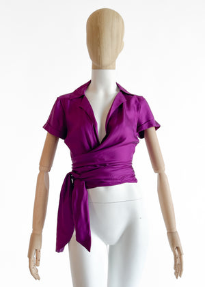 Vintage Versace Spring 2000 Silk Wrap Top