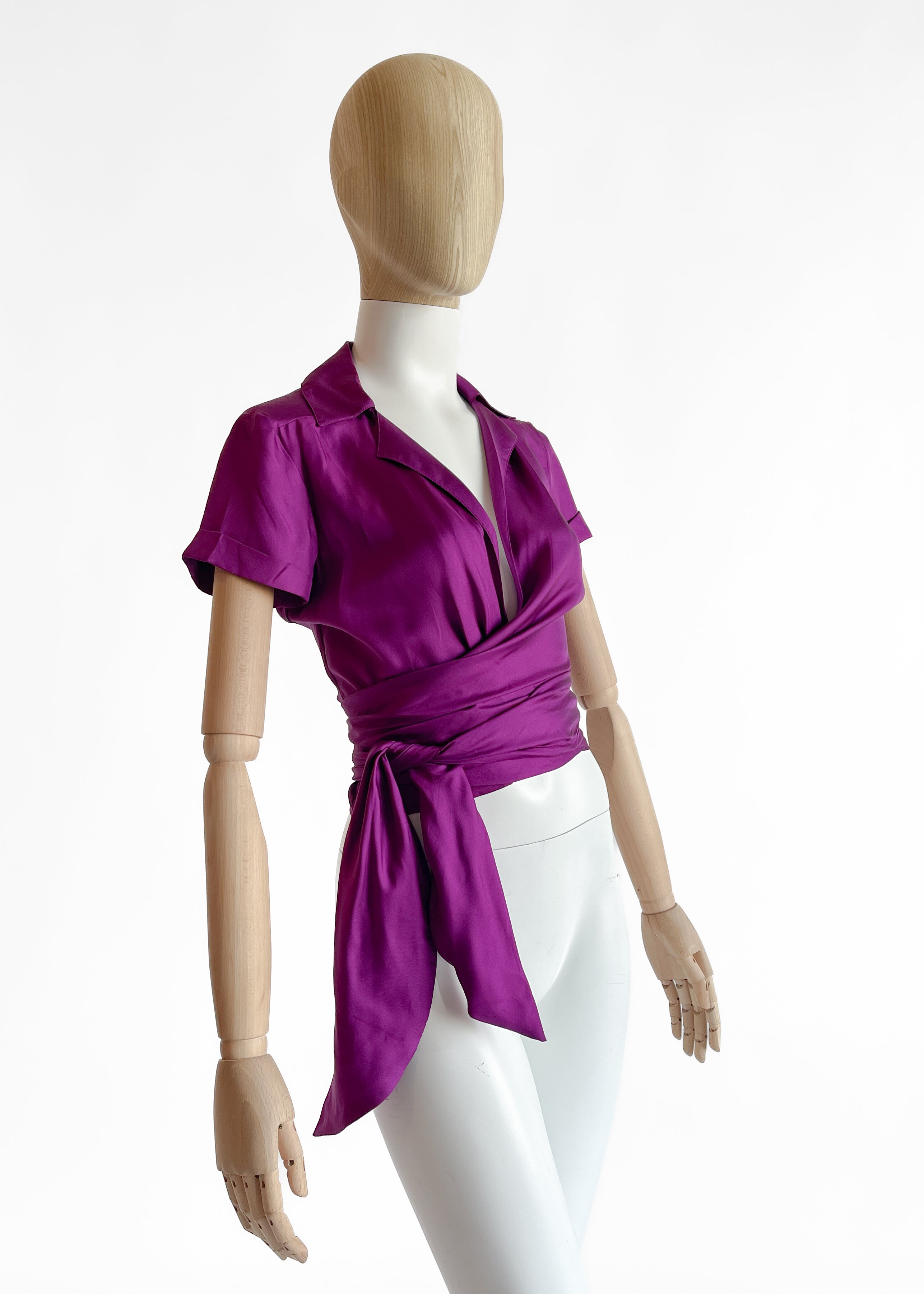 Vintage Versace Spring 2000 Silk Wrap Top