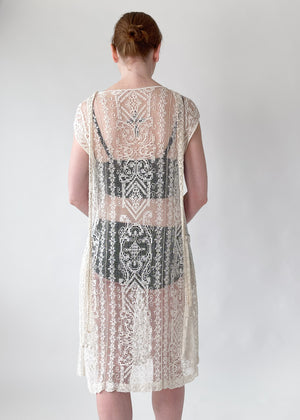 Vintage 1920s Net and Lace Dress