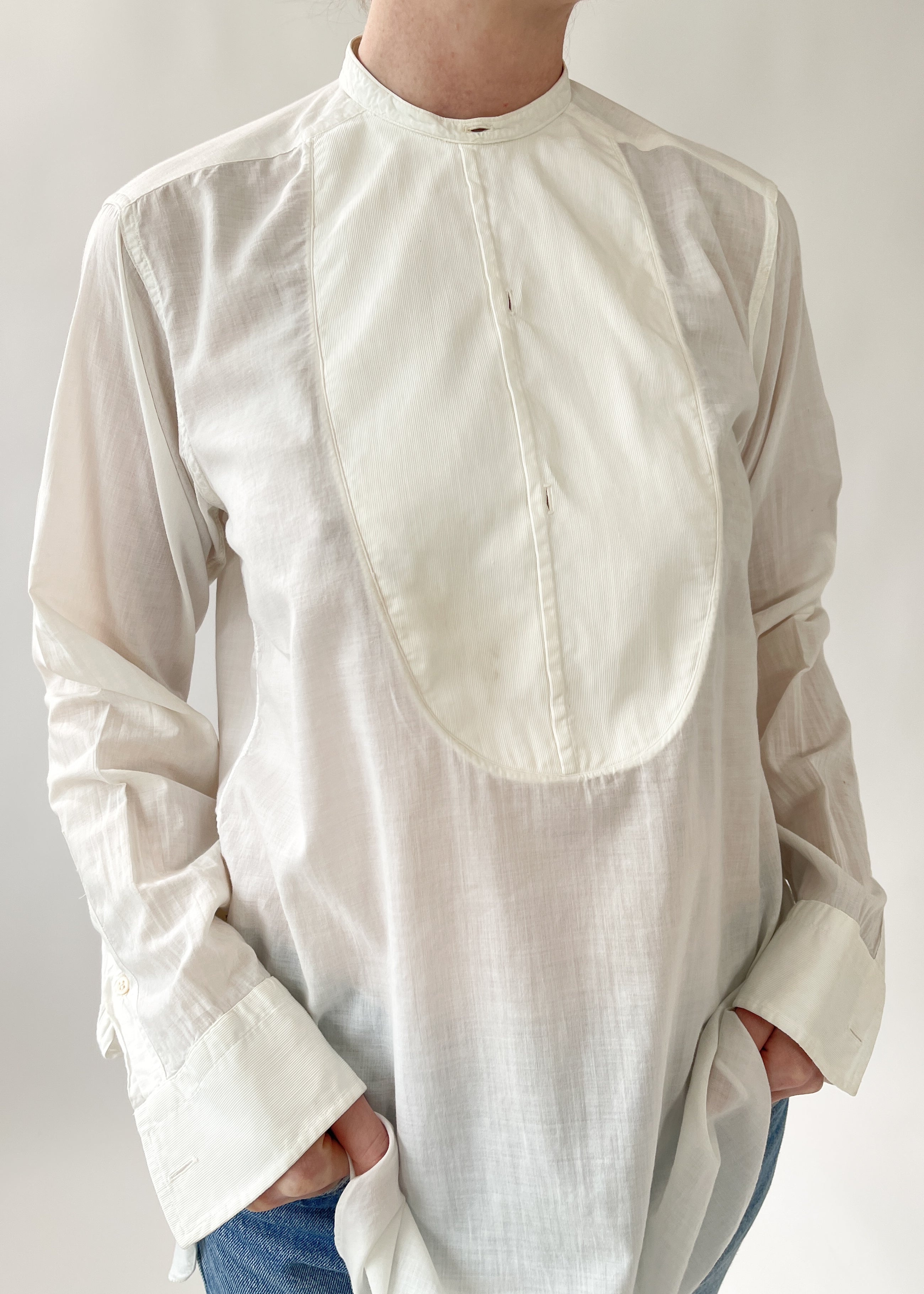 Antique Menswear Open-Back Tuxedo Shirt