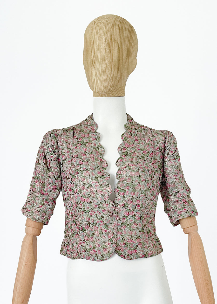 Vintage 1930s Lamé Cropped Jacket