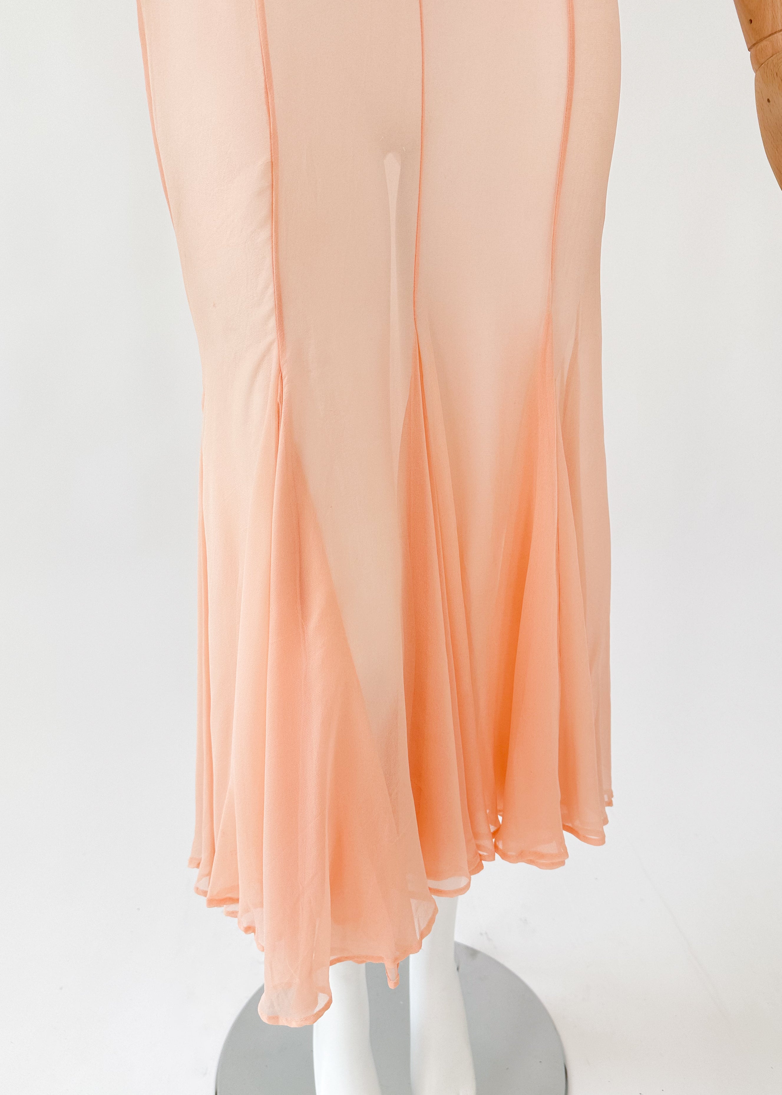 Vintage 1930s Sheer Silk Chiffon Dress