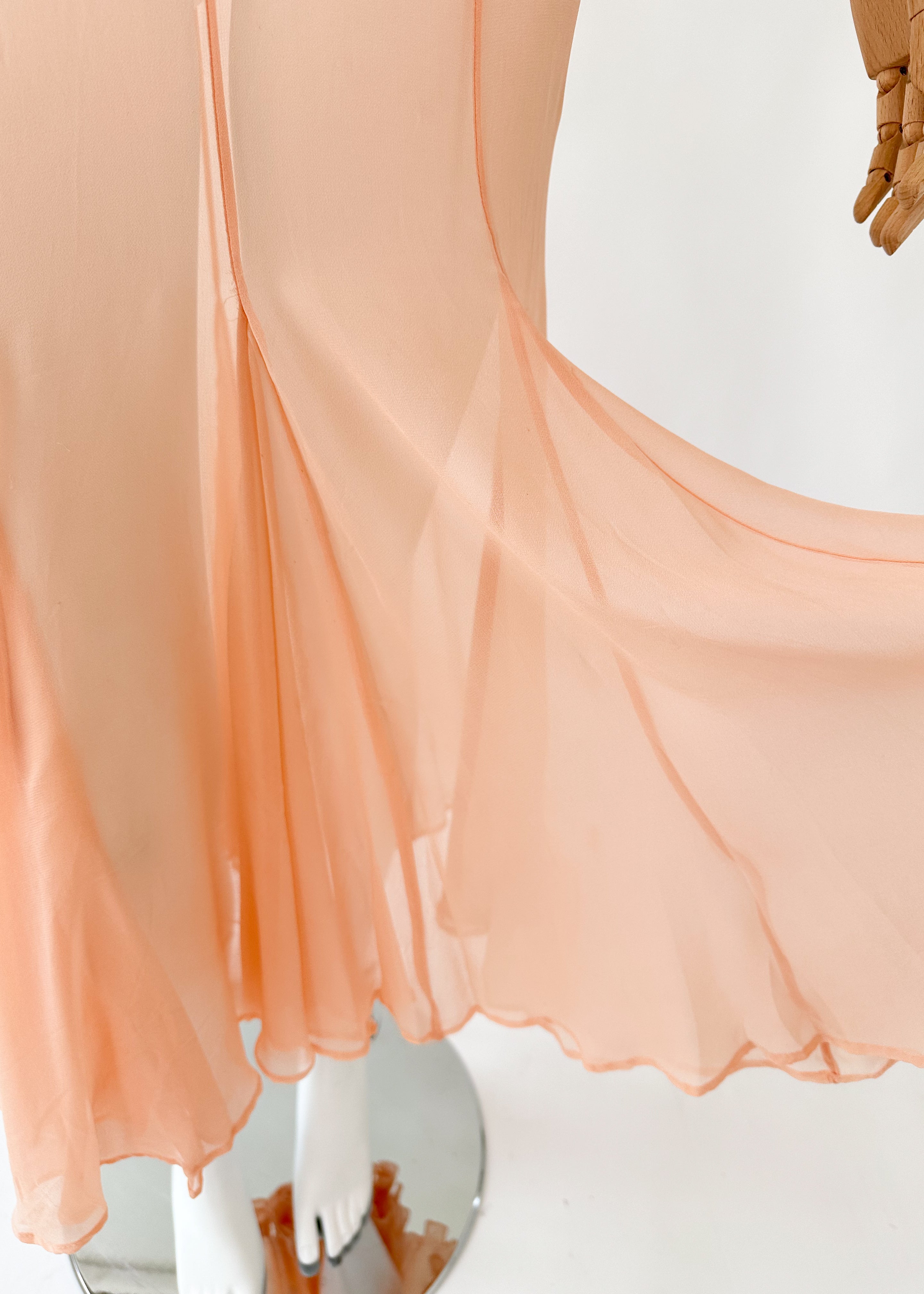 Vintage 1930s Sheer Silk Chiffon Dress