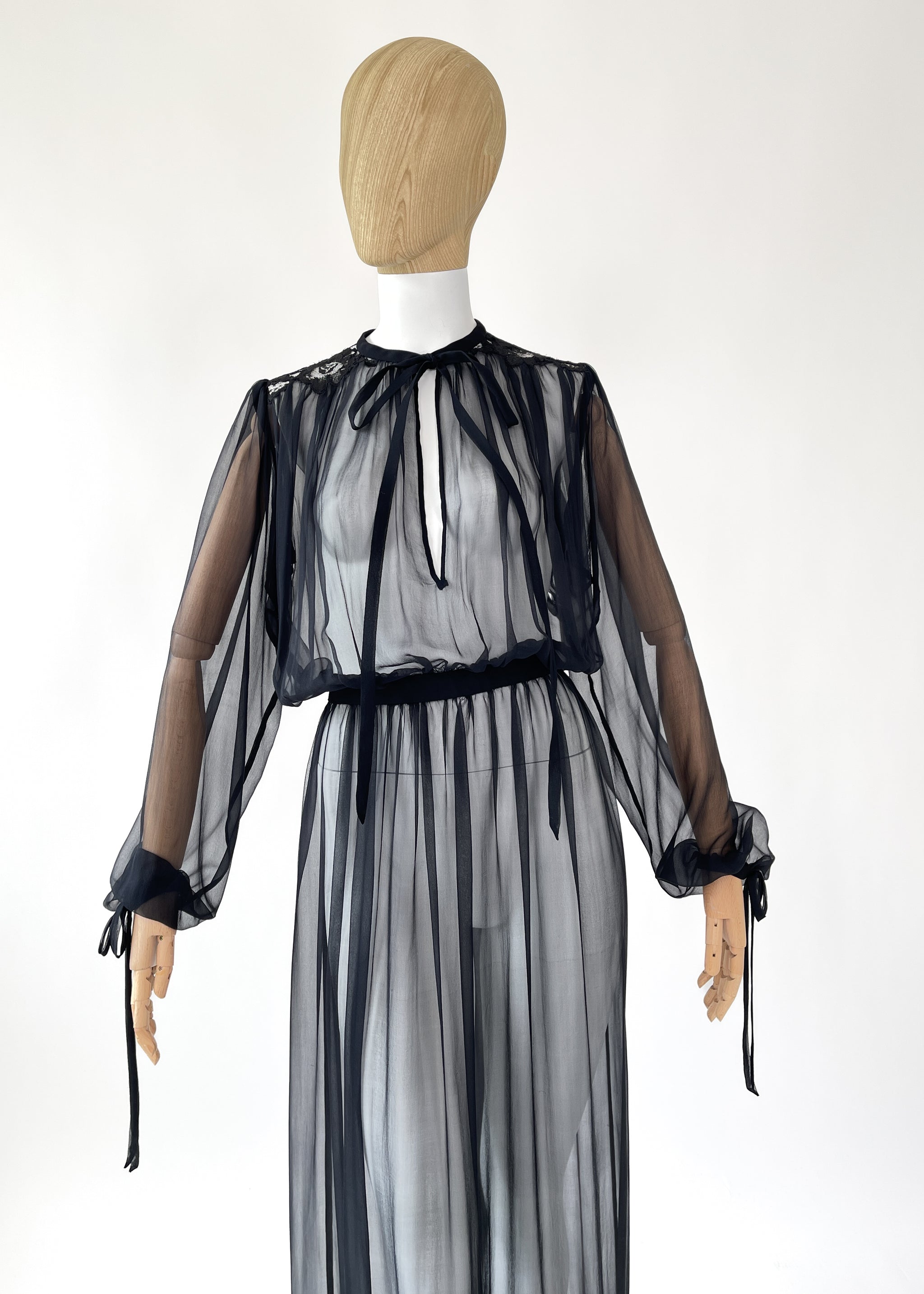 Vintage 1930s Sheer Silk Chiffon Dress - Raleigh Vintage Vintage 1930s Sheer Silk Chiffon Dress - Raleigh Vintage