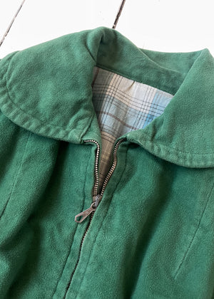 Vintage 1940s Czech Green Moleskin Jacket