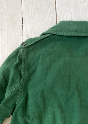 Vintage 1940s Czech Green Moleskin Jacket