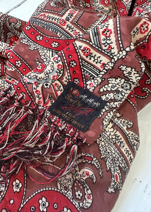 Vintage 1940s Paisley Rayon Scarf