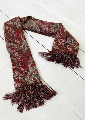 Vintage 1940s Paisley Rayon Scarf