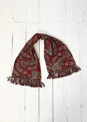 Vintage 1940s Paisley Rayon Scarf