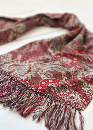 Vintage 1940s Paisley Rayon Scarf