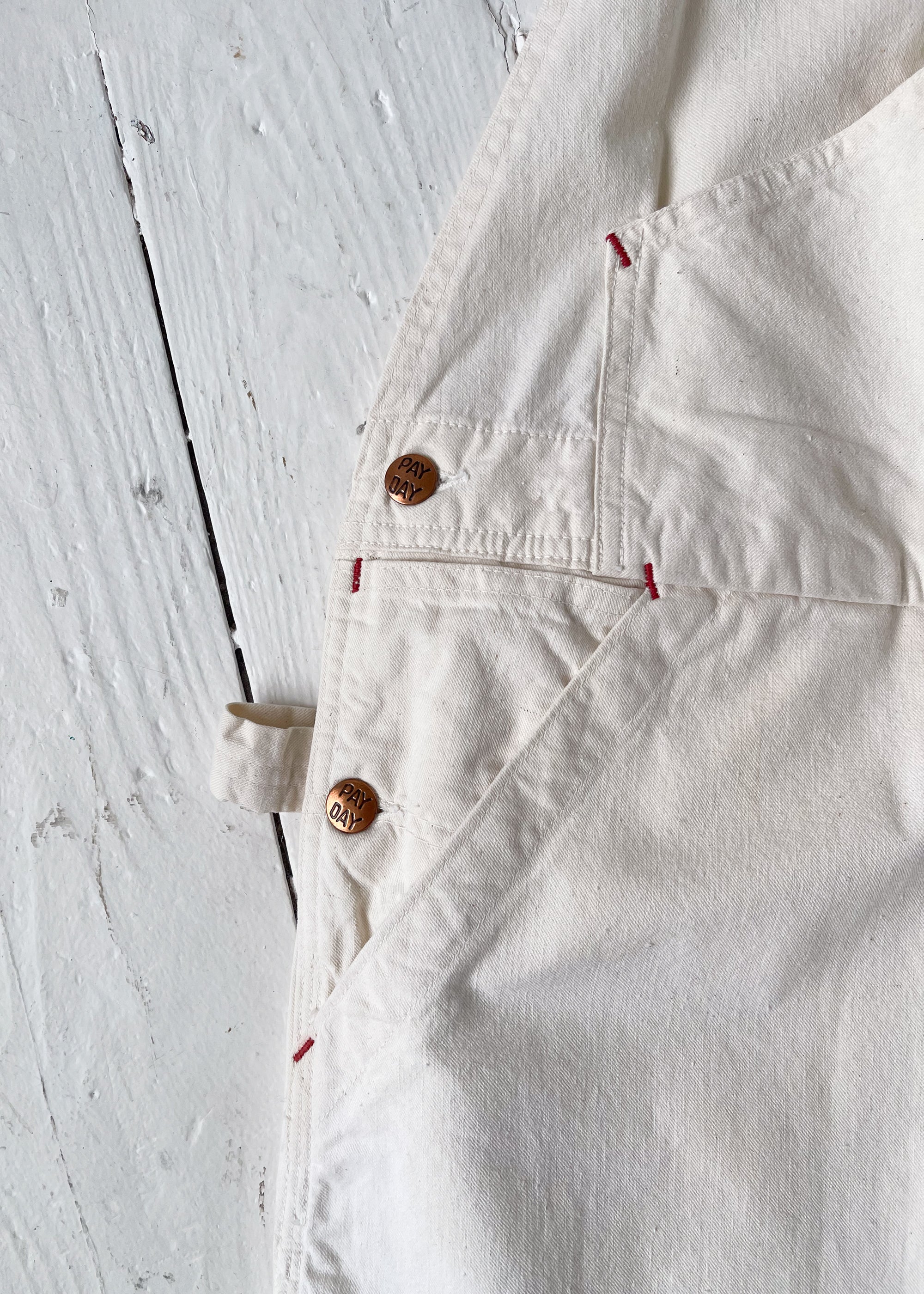 Vintage 1950s Pennys Pay Day White Overalls