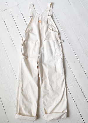 Vintage 1950s Pennys Pay Day White Overalls