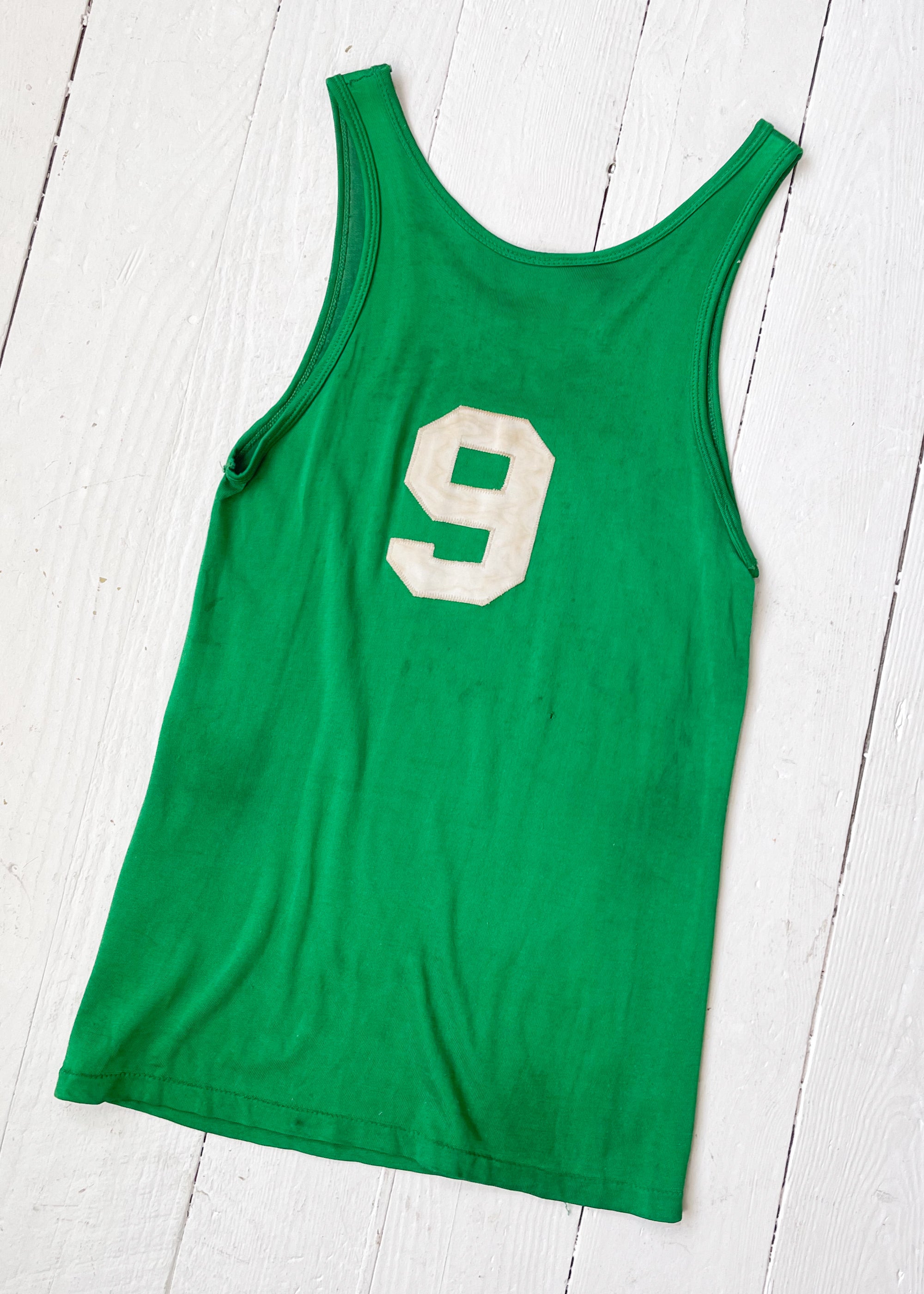 Vintage 1950's Basketball Jersey Men's Sz 42 Stitched USA # 45 A.F. of L.  green