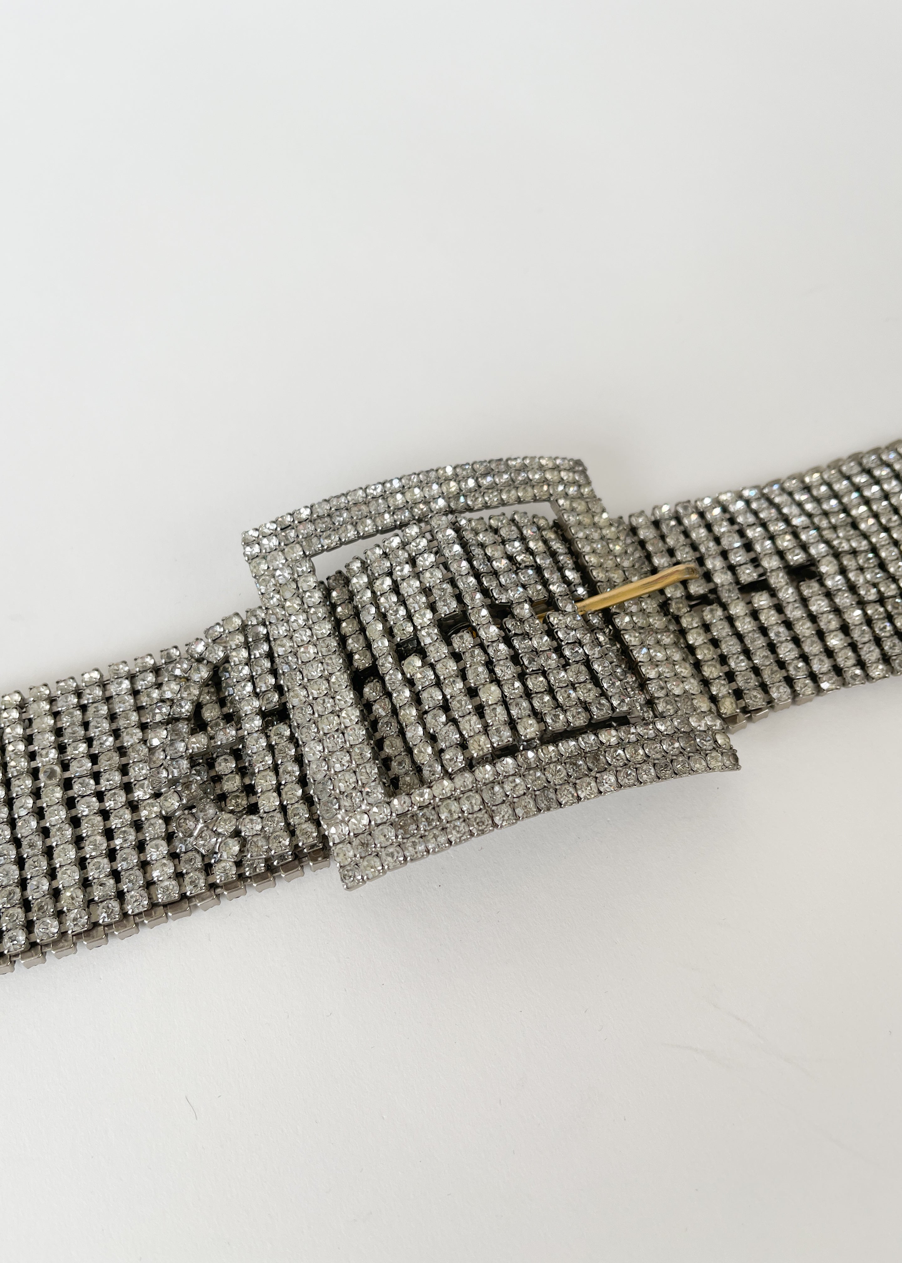 Vintage 1950s Rhinestone Wide Belt