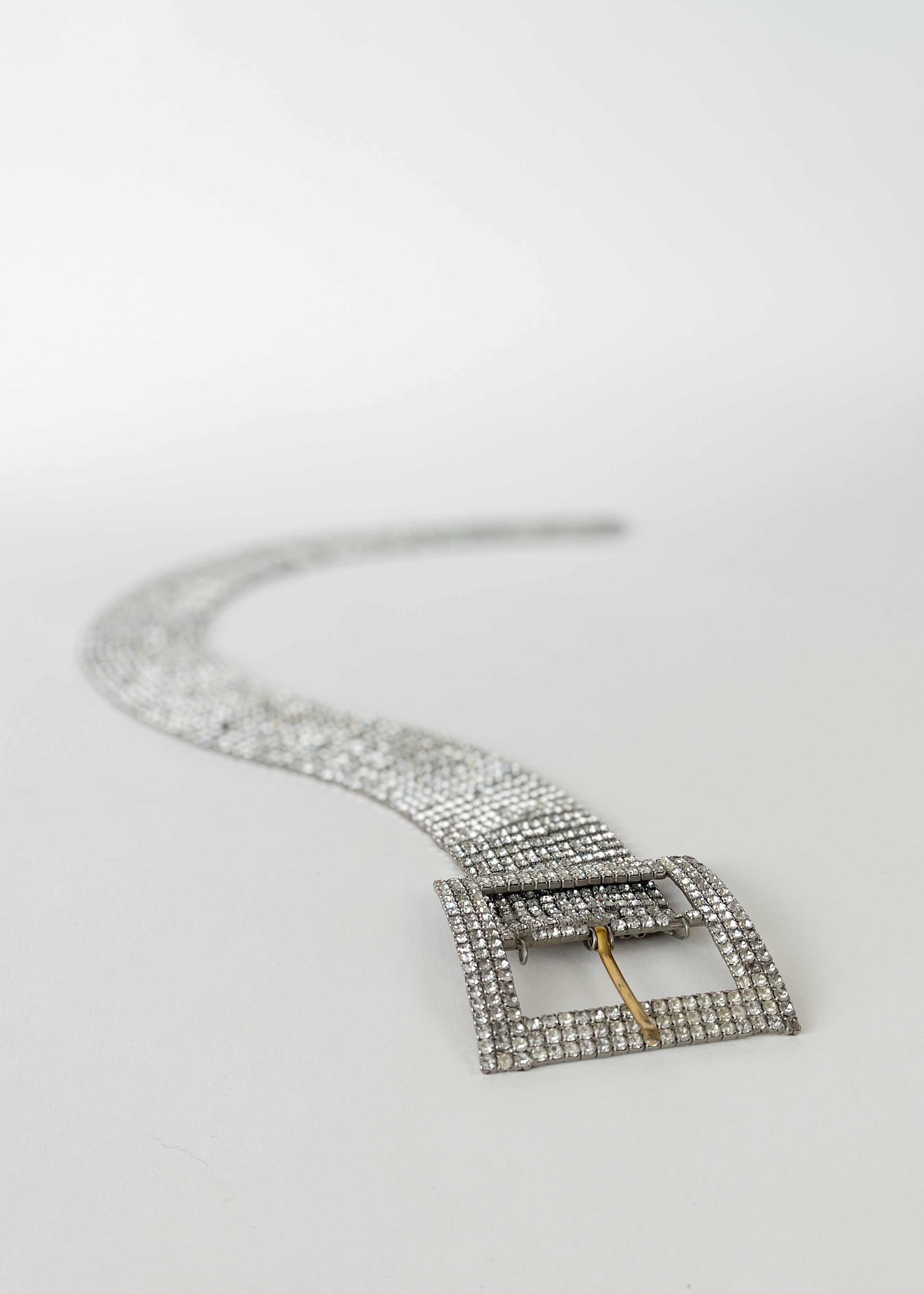 Vintage 1950s Rhinestone Wide Belt