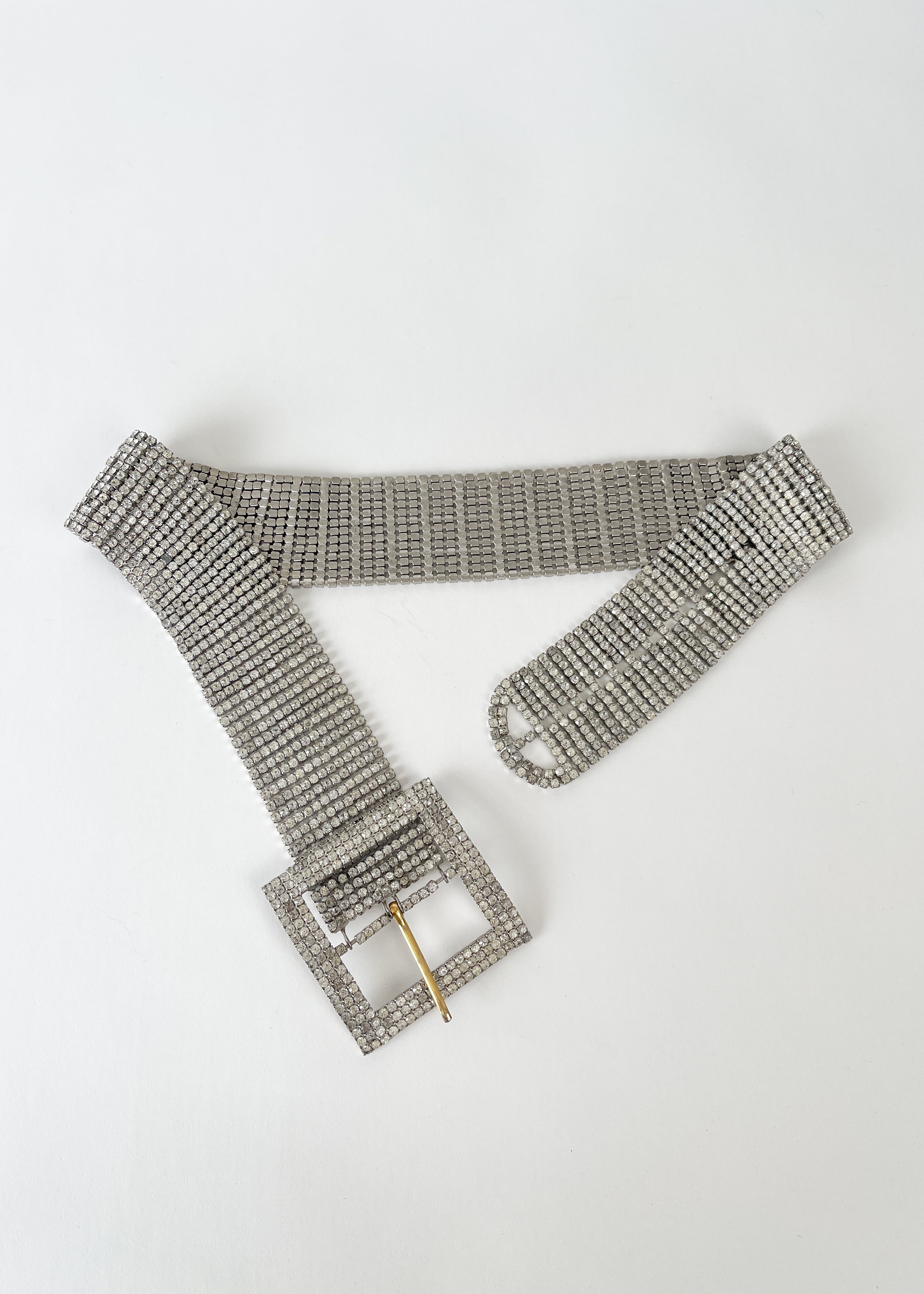 Vintage 1950s Rhinestone Wide Belt