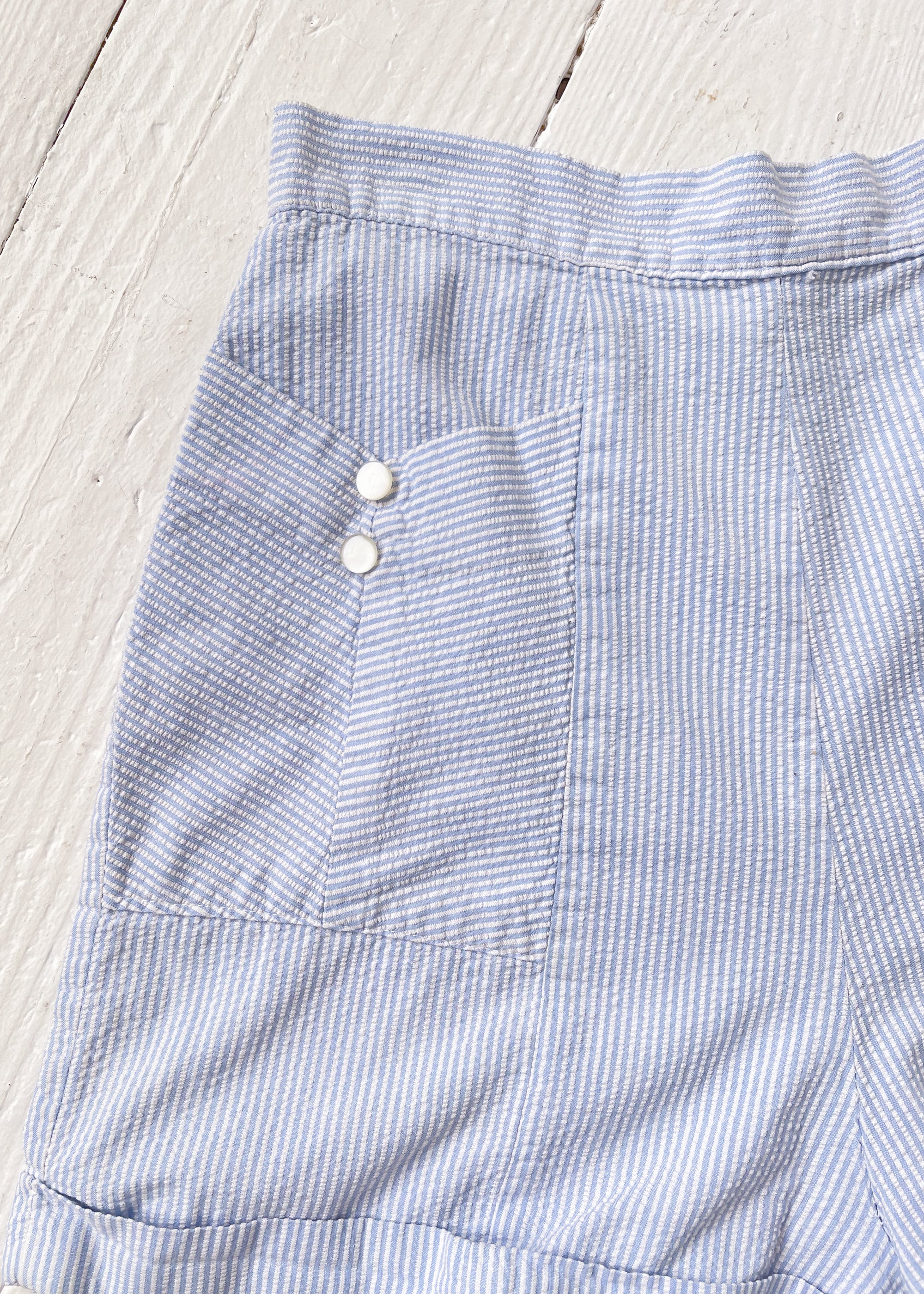 Vintage 1960s Cotton Seersucker Shorts