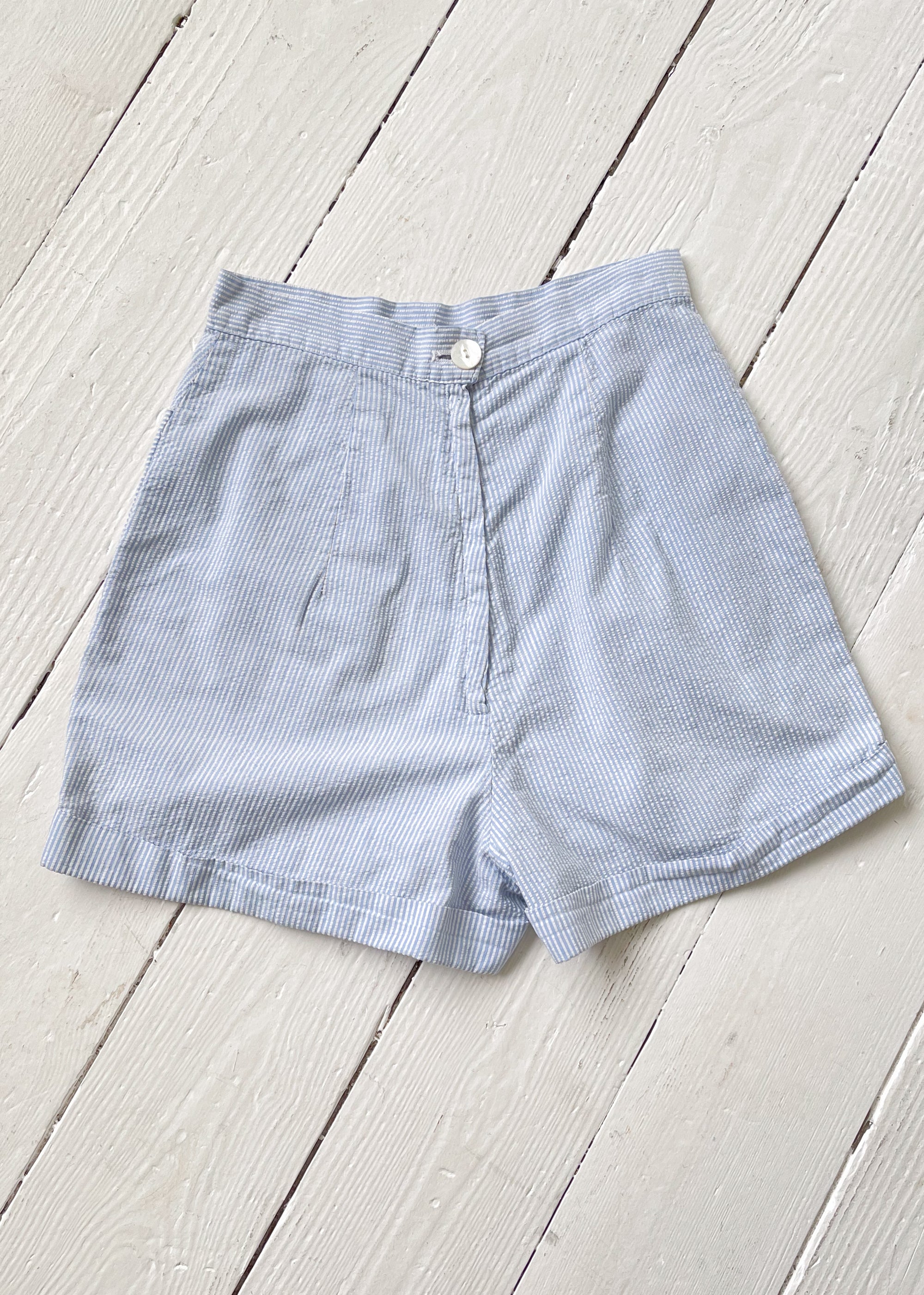 Vintage 1960s Cotton Seersucker Shorts