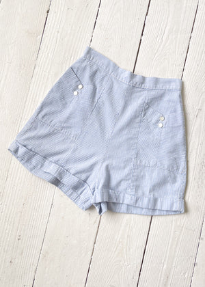 Vintage 1960s Cotton Seersucker Shorts