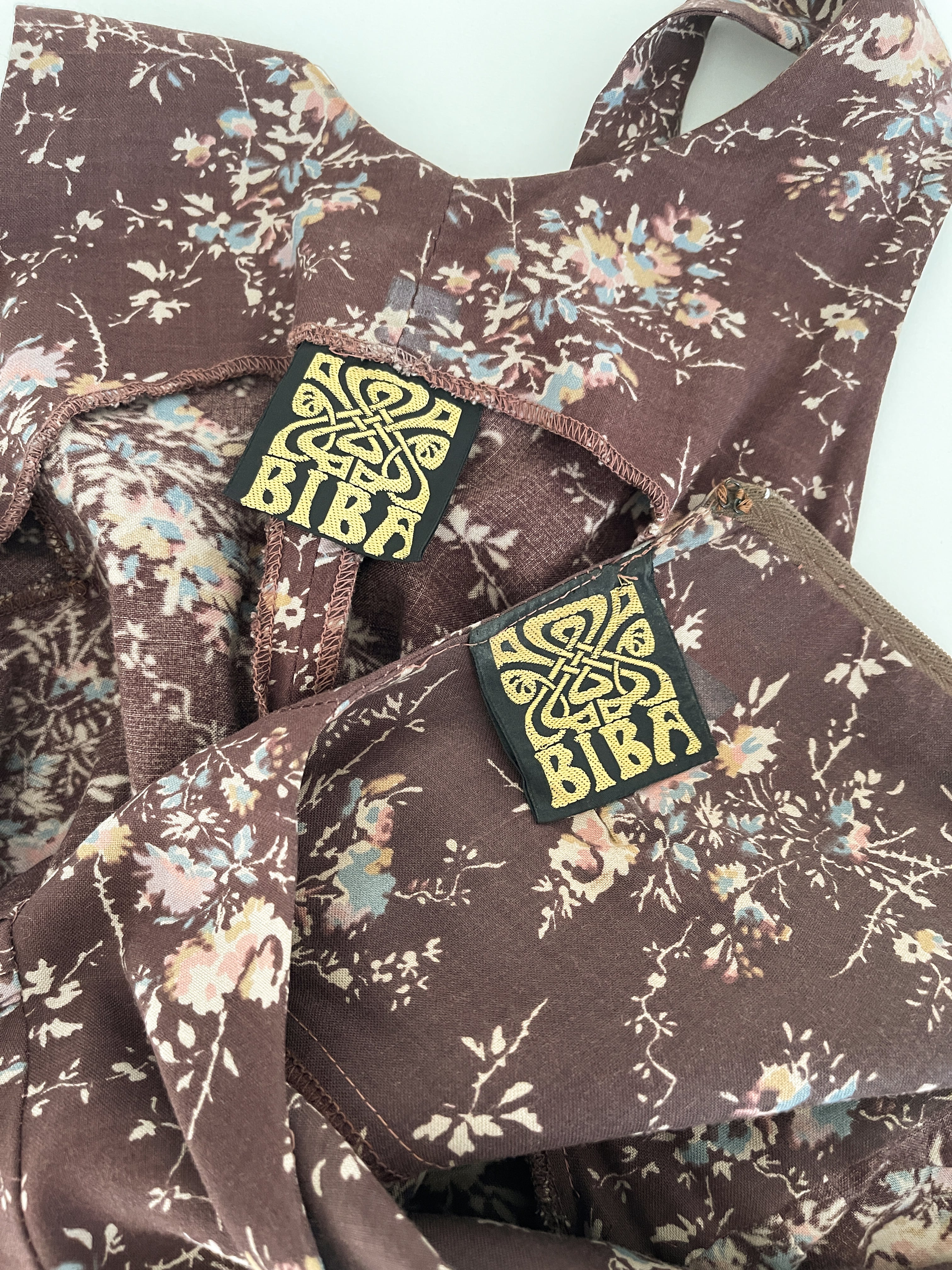 1960s Biba Floral Dress with Matching Apron