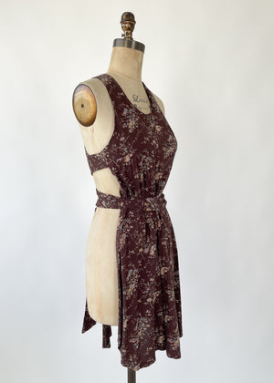 1960s Biba Floral Dress with Matching Apron