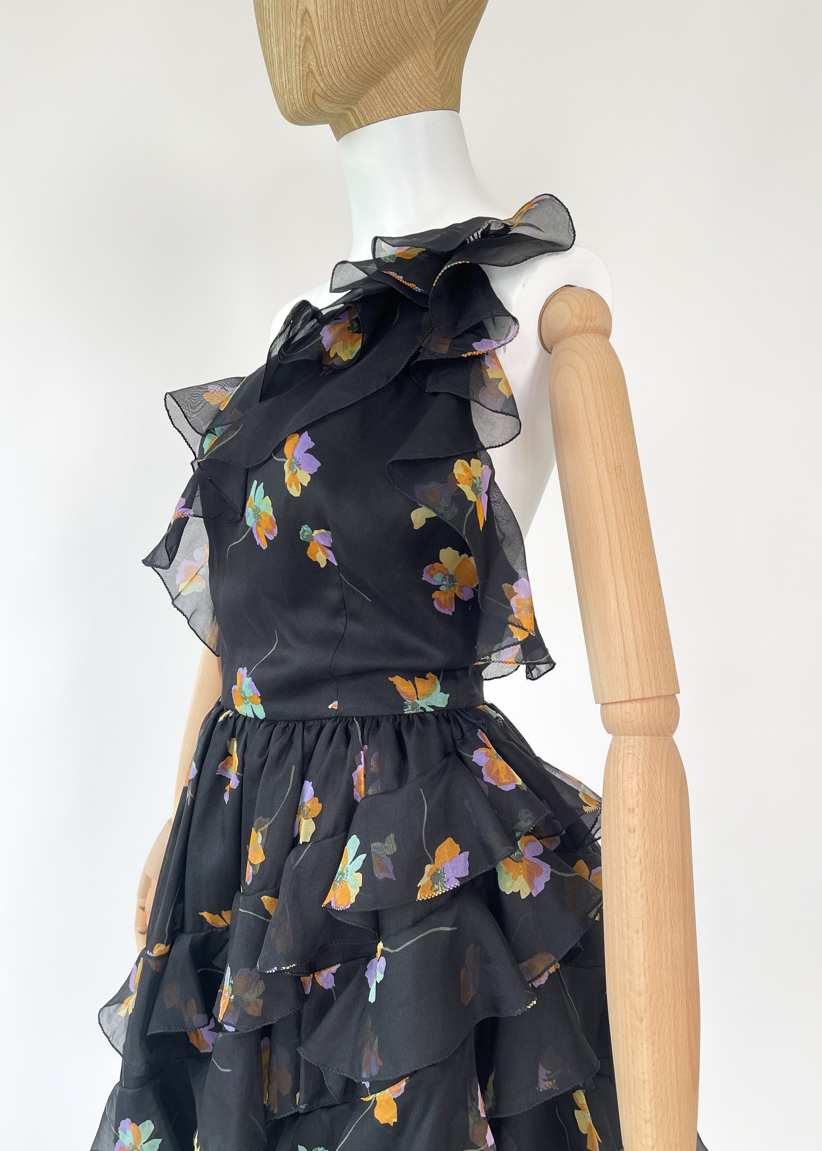 Vintage 1970s Bill Blass One Shoulder Dress