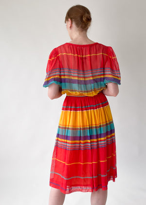 Vintage Celine Rainbow Striped Dress