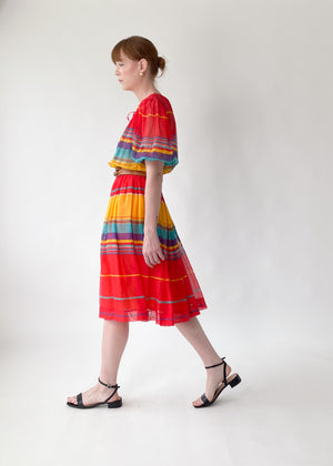 Vintage Celine Rainbow Striped Dress