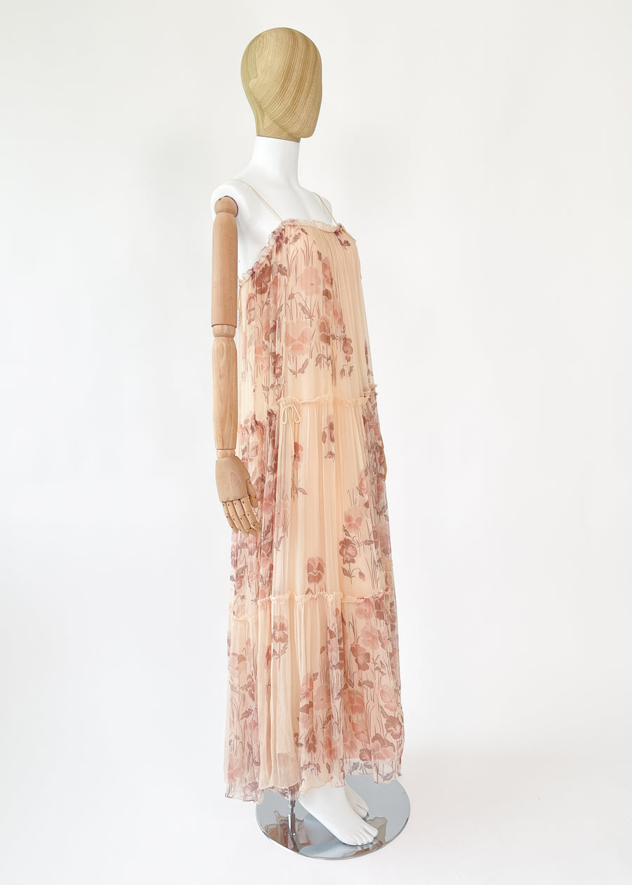 Vintage 1970s Gina Fratini Silk Dress