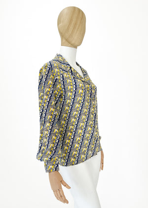 Vintage 1970s Gucci Silk Zebra Print Shirt