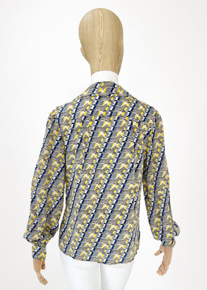 Vintage 1970s Gucci Silk Zebra Print Shirt