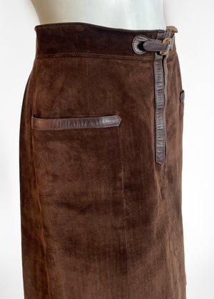 Vintage 1970s Gucci Suede Skirt