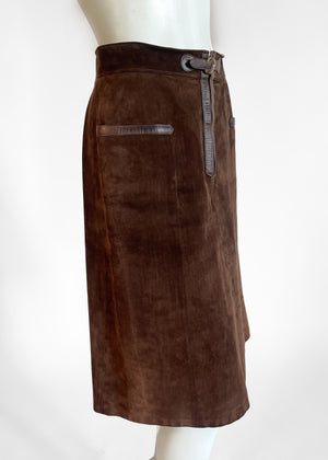 Vintage 1970s Gucci Suede Skirt