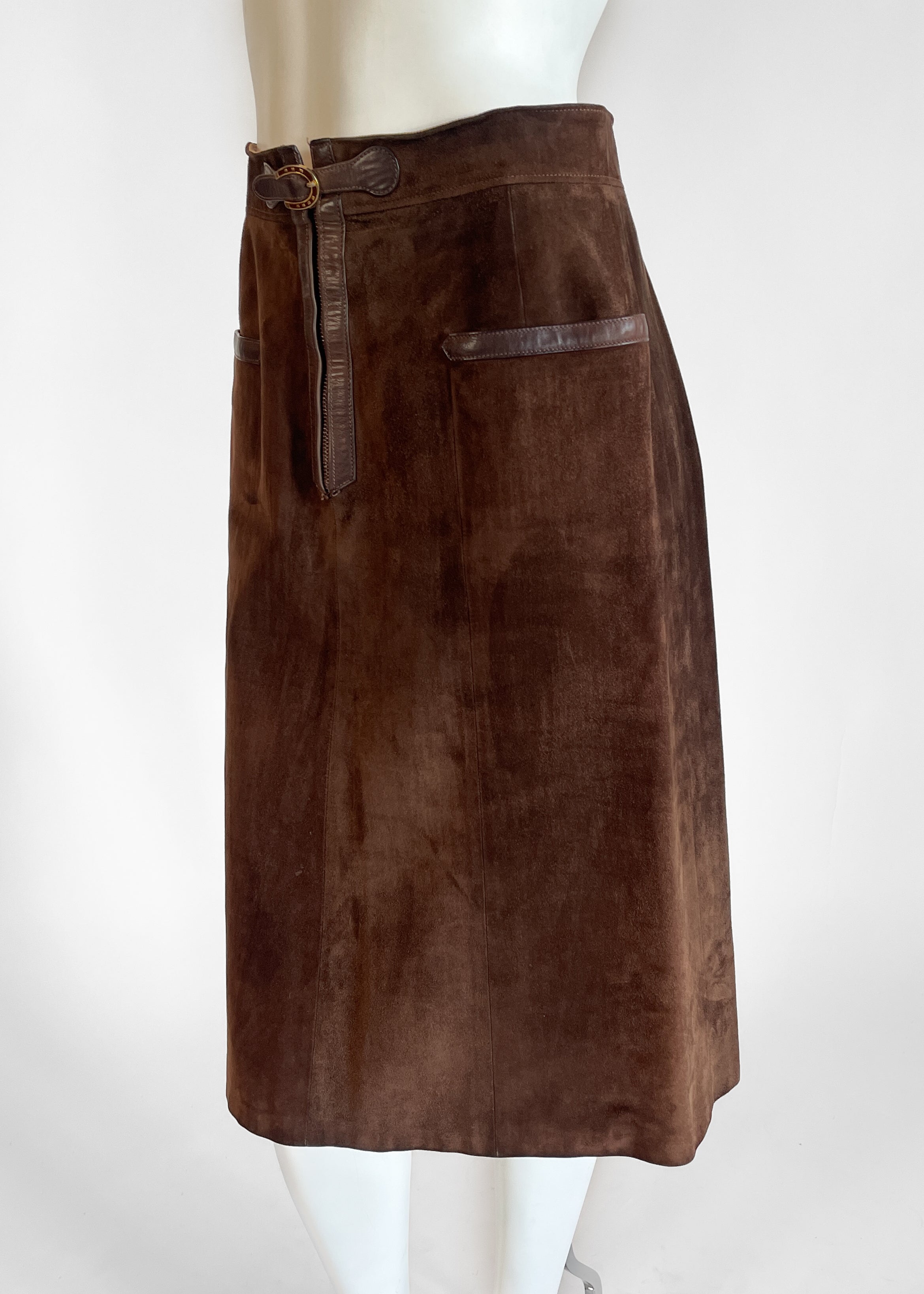 Vintage 1970s Gucci Suede Skirt