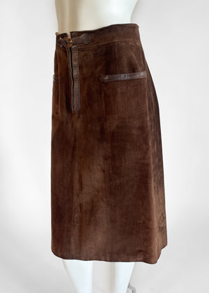 Vintage 1970s Gucci Suede Skirt