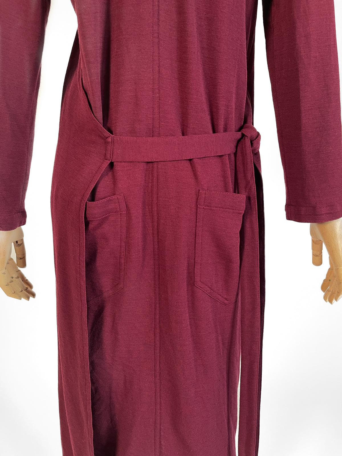 Vintage 1970s Issey Miyake Burgundy Wool Wrap Dress