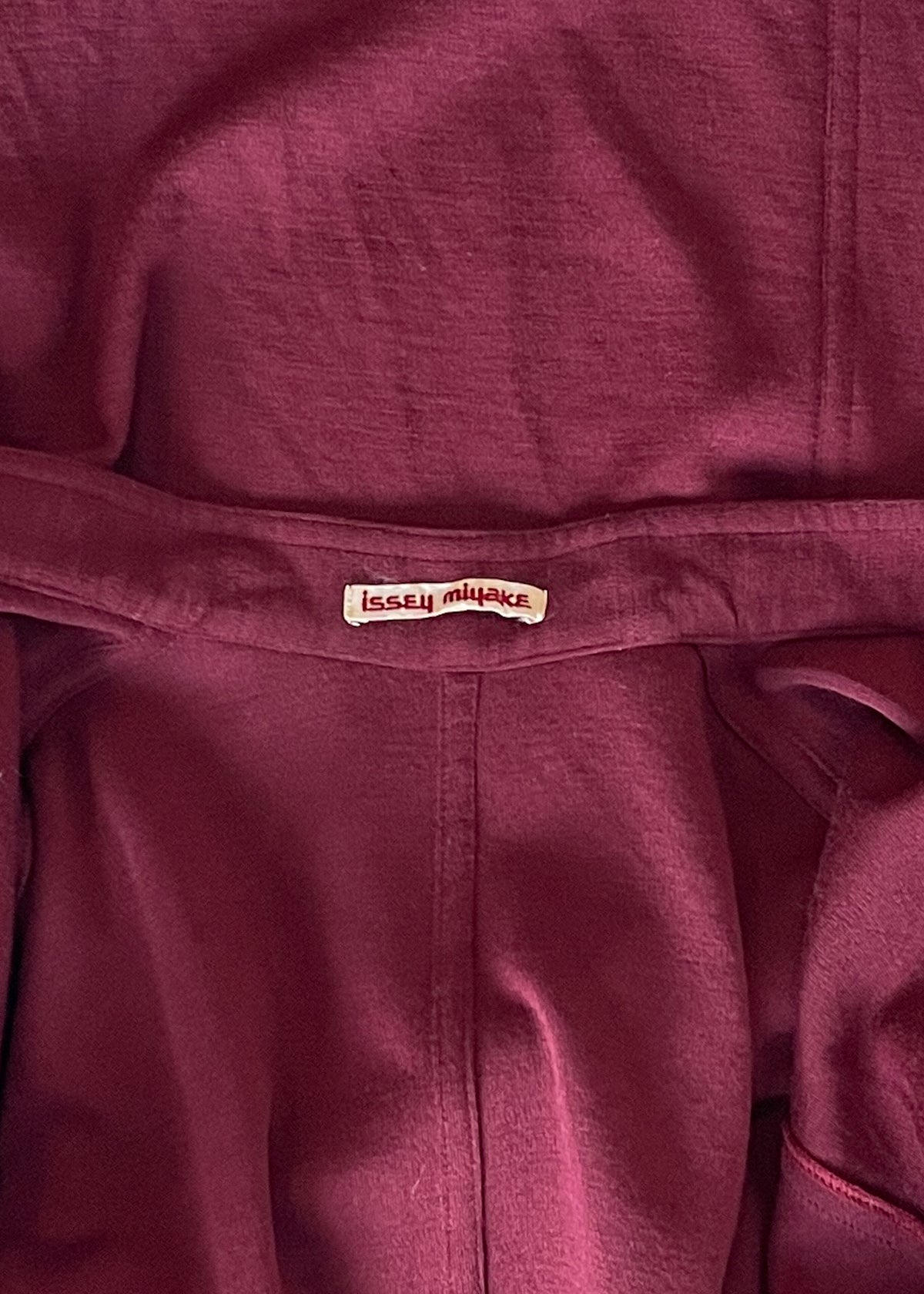 Vintage 1970s Issey Miyake Burgundy Wool Wrap Dress