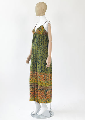 Vintage 1970s Jean Varon Floral Print Maxi Dress