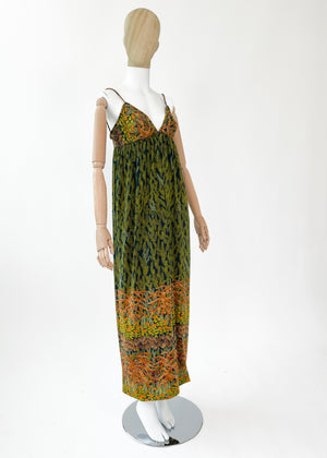 Vintage 1970s Jean Varon Floral Print Maxi Dress