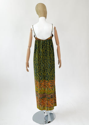 Vintage 1970s Jean Varon Floral Print Maxi Dress