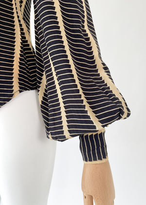 Vintage 1970s Jeff Banks Striped Blouse