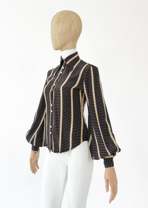 Vintage 1970s Jeff Banks Striped Blouse