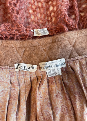 Vintage 1970s Krizia Skirt and Sweater Ensemble