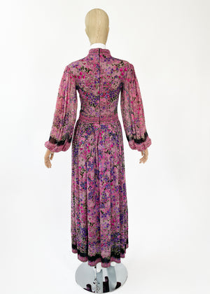 Vintage 1970s Leonard Floral Silk Jersey Dress