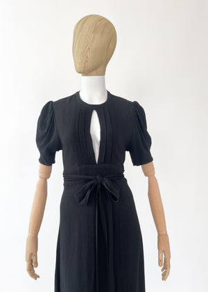 1970s Ossie Clark Moss Crepe Wrap Dress