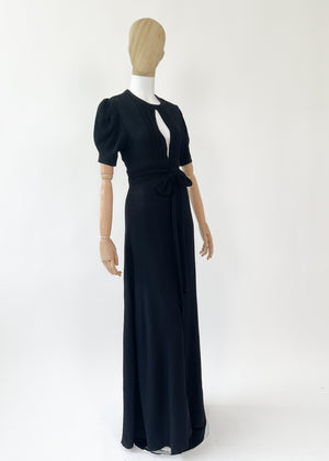 1970s Ossie Clark Moss Crepe Wrap Dress