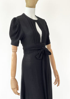 1970s Ossie Clark Moss Crepe Wrap Dress