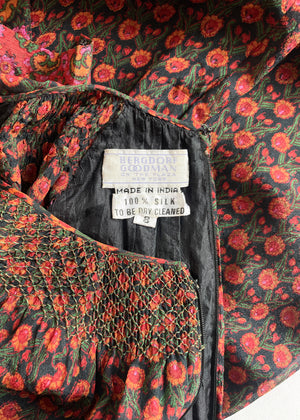 Vintage 1970s Treacy Lowe Silk Dress from India